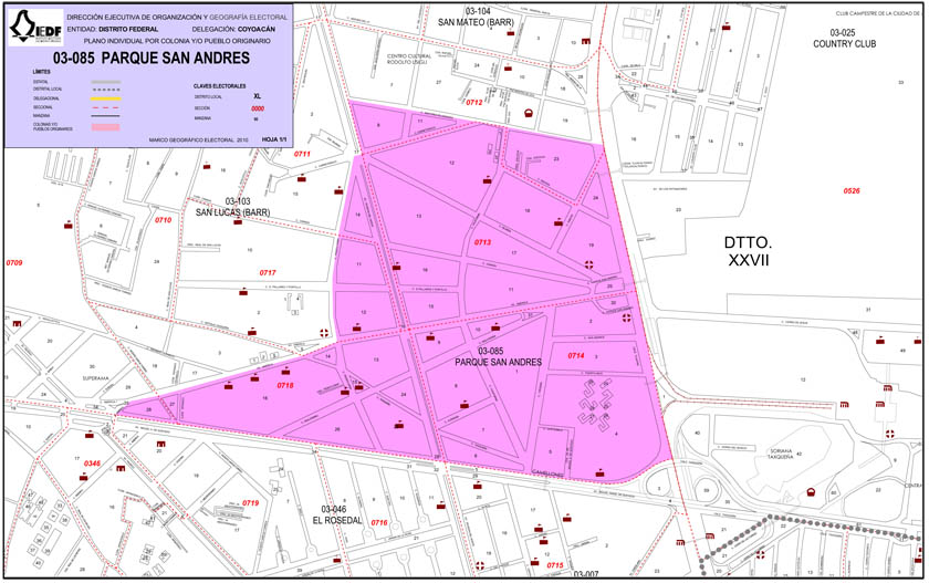 Mapa de la Colonia Parque San Andrés