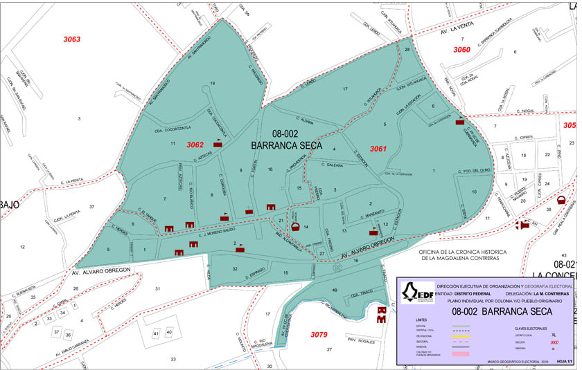 Mapa de la Colonia Barranca Seca