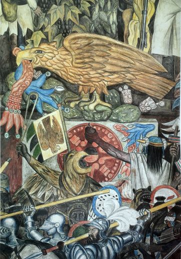 El mural se desarrolla teniendo como centro el águila mexicana. (Detalle).